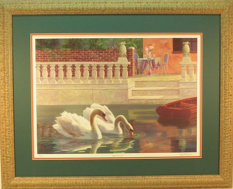 "Dinner for Two" - Swan print by wildlife artist Randy McGovern