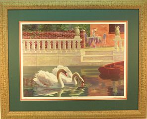 "Dinner For Two" - Swans by wildlife artist Randy McGovern