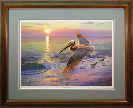 "Evening Traffic" - Brown Pelican print by wildlife artist Randy McGovern