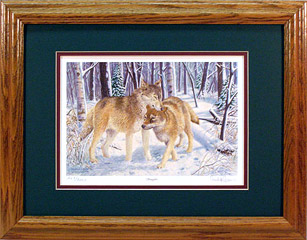 "Snugglers" - Timber Wolves by wildlife artist Randy McGovern